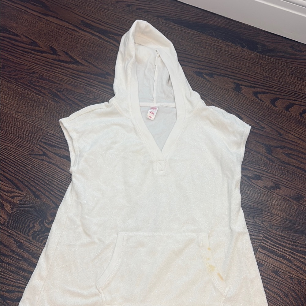 Justice Cream Hooded Coverup